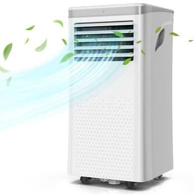 Condizionatore Portatile 7000 BTU, 4-in-1 Climatizzatore Portatile, Raffreddamento, Ventilazione, Deumidificazione, Modalità Sleep, 24H Timer, Telecomando, copertura fino a 35㎡, Bianco