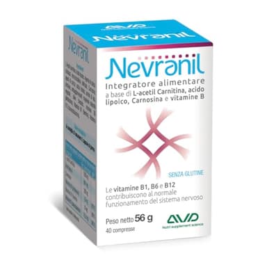 NEVRANIL - Integratore per il Benessere del Sistema Nervoso con L-Acetil Carnitina, Acido Lipoico e Vitamine B - Prodotto in Italia da A.V.D. Reform