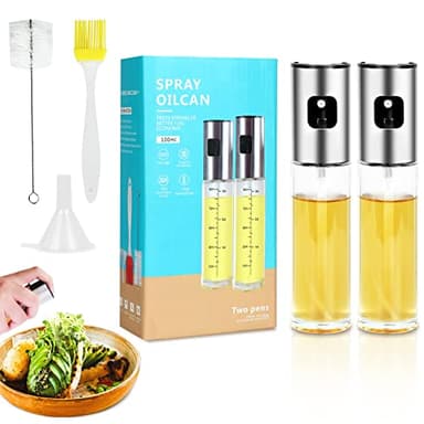 MumdoYAL Spruzzatore Olio 100ml in Vetro per Cucina, Riduce Grassi e migliora sapori. Portatile, Adatto a friggere, Grigliare, cuocere al Forno, insalate e friggitrici ad Aria.