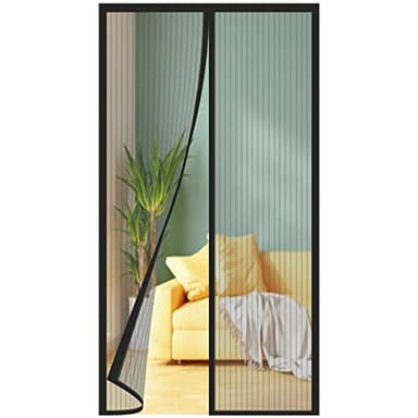 Zanzariera Magnetica per Porte, Varie Taglie, Versione aggiornata, 140x240 cm, Tenda Zanzariera, Maglia Fine, Adatto per balconi, cantine, camere da letto e porte scorrevoli, Strisce Nere