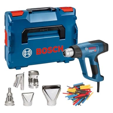 Bosch Professional Termosoffiatore GHG 23-66 (fino a 650 °C, 4 programmi personalizzabili, incl. bocchette, set tubi termorestringenti, L-BOXX)