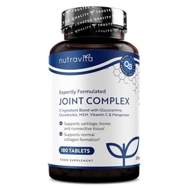 Glucosamina Condroitina con Vitamina C + Vitamina D + MSM - 180 Compresse per 6 Mesi - Glucosamine Complex per Joint Care - Integratore per Uomini e Donne di Nutravita