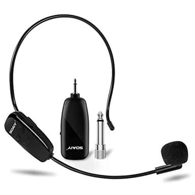 SOAIY UHF 2 in 1 Microfono Wireless Professionale Microfono Archetto Wireless Auricolare/a Mano,Trasmissione 50 Metri Microfono Wireless per Voce Amplificatore Presentazione Insegnamento Lezioni