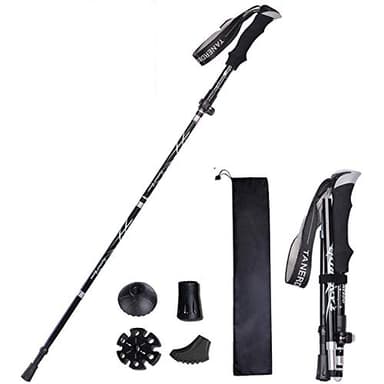XDSP Bastoncino da Trekking, Bastoncino da Trekking Telescopico Pieghevoli carbonioin Allu 7075 per Nordic Walking, Bastoncino da Trekking Telescopico Alluminio per Passeggiate (1PCS)