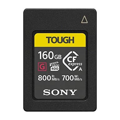Sony CEA-G160T, Cablato, memoria Cfexpress Cablato, Tipo A 160 GB Serie G Tough - Lettura 800 MB/s, Scrittura 700 MB/s, Resistente a condizioni estreme