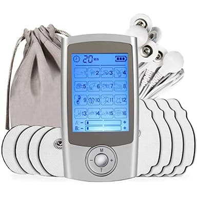 TENS Professionale Elettrostimolatore Muscolare, Dispositivo di EMS ricaricabile con 16 Modalità, per alleviare dolore su schiena, collo, spalle