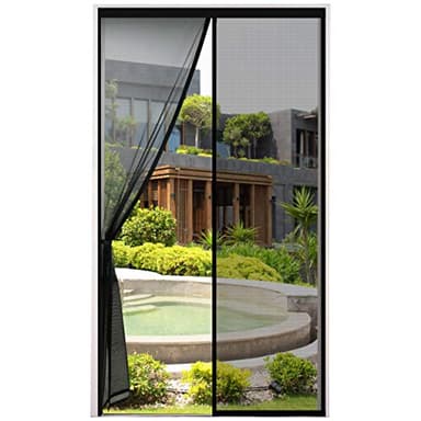 Cinkee AGGIORNAMENTO Zanzariera Magnetica per Porta 140 x 240 CM - Rete Fine, Tenda Zanzariera Porta con Totalmente Calamita, si Chiude da Sola per Balcone, Installazione Facile (Nero)
