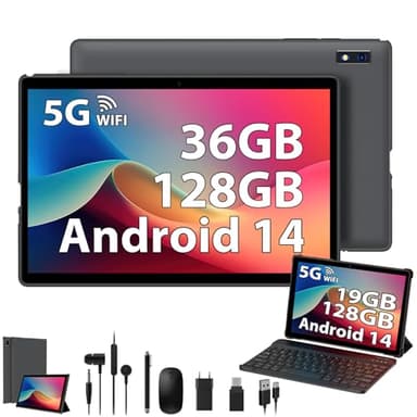 MAXLEGEN Tablet 10,1 Pollici, Android 14, 36GB RAM+128GB ROM/2TB TF, Octa Core 2.0Ghz, 5G WiFi, 8000mAh, BT5.0, 8+5MP, GPS, Tablet con Tastiera e Mouse/Penna/Auricolare