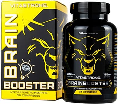 NOOTROPICO POTENTE | Vitastrong Brainbooster | Integratore Memoria e Concentrazione Per lo Studio | Compresse | Per Lavoratori Full Time, Gamer, Studenti