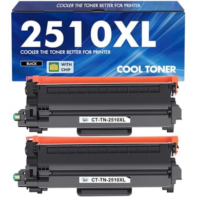 TN2510 TN2510XL MFC-L2800DW TN-2510XL Toner: Compatibili per Brother TN 2510XL 2510 TN-2510 per Brother HL-L2400DWE DCP-L2665DW MFC-L2835DW HL-L2445DW DCP-L2620DW MFC-L2827DW Con Chip ( 2-Nero )