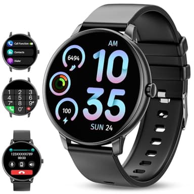Joautrial Smartwatch Uomo Donna con Effettua e Rispondi alle Chiamate, 1.39" Orologio Smart Watch con Sonno Cardiofrequenzimetro, 100+ Modalità Sportive, Fitness Tracker per Android iOS(Nero)