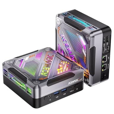 ACEMAGIC AM18 Mini PC Gaming, AMD Ryzen 7 8845HS (fino a 5,1 GHz) 32GB DDR5 1024GB(1TB) PCIe4.0 NVME SSD Mini Desktop Computer RGB, AMD Radeon 780 M| Triplo Display| BT5.2| Wi-Fi 6| 8K| 2.5G LAN