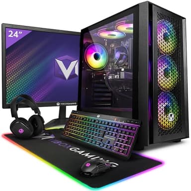 Vibox IV-64 PC Gamer Completo • 24" Monitor • AMD Ryzen 7 5700X 4,6 GHz • Nvidia RTX 3060 12 GB • 16 GB RAM • 1TB NVMe M.2 SSD • Windows 11 • WiFi