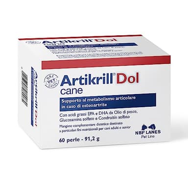 NBF Lanes | Artikrill Dol Cane, 60 Perle Appetibili, Supporto Metabolismo Articolare in caso di Osteoartrite del Cane Adulto e Senior