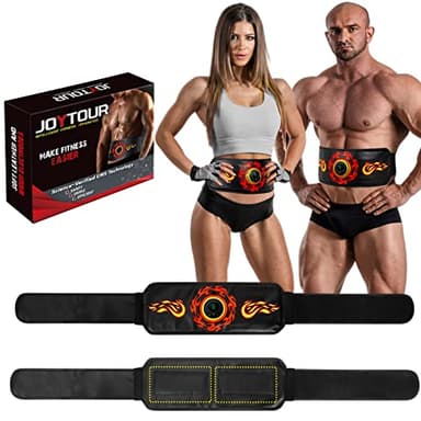 JOYTOUR Elettrostimolatore Muscolare Addominali - Elettrostimolatore Addominali con Pelle di Alta qualità, Rapido, Efficace ed Sicuro Cintura Elettrostimolatrice con Cinghia di Prolunga Extra, Rosso