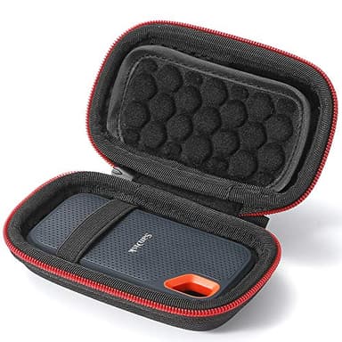 L3 Tech Custodia Rigida per SSD SanDisk 250GB / 500GB / 1TB / 2TB Extreme Portable SDSSDE60, Custodia di Trasporto - Nero (Fodera Nero)