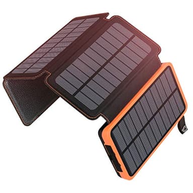 A ADDTOP Caricabatterie Solare 25000mAh, Power Bank Impermeabile con 3 Porte USB Batteria Esterna Portabile LED per Smartphones Tablets e Altri