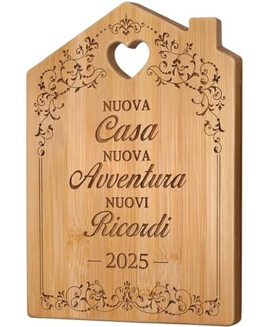 Giftasy Regali per Casa Nuova 2025 - Tagliere in Bambù Inciso, Regalo Casa Nuova, Idee Regalo per i Nuovi Proprietari di Casa, Originali Regalo Casa Nuova per Amici, Familiari, Client
