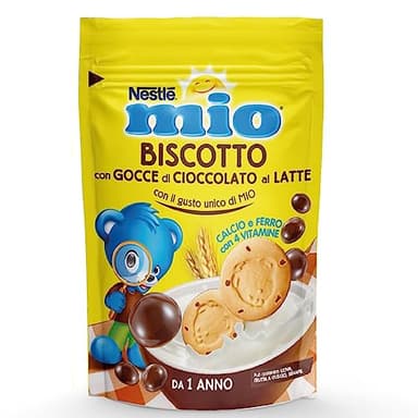 NESTLÉ MIO Biscotto con Gocce di Cioccolato al Latte da 12 mesi, 6 Sacchetti da 150g (900g)