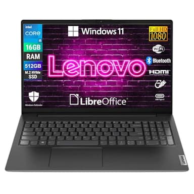Lenovo, Notebook Portatile, V15 G4 IRU, Display 15,6" Full HD, Intel Core i5-13420H, Ram 16 GB DDR4, 512 GB SSD NVMe, Win 11 Pro, Libre Office