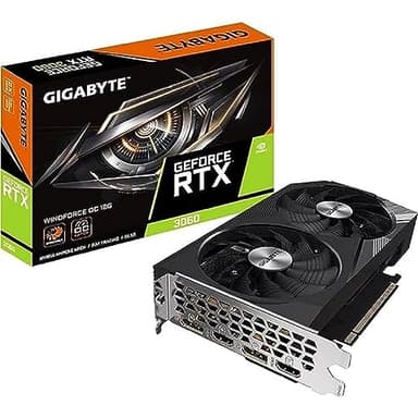 Gigabyte NVIDIA GeForce RTX 3060 WINDFORCE OC V2 Scheda grafica - 12GB GDDR6, 192-bit, PCI-E 4.0, 1792MHz Core Clock, 2x DP 1.4, 2 x HDMI 2.1, NVIDIA Ampere - GV-N3060WF2OC-12GD