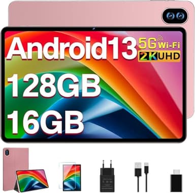 MEBERRY Tablet 12 Pollici Android 13 Tablet 2K Schermi, 16GB RAM+128GB ROM (TF 1TB), 2000 * 1200 Pixels/13+5MP/8000mAh/Bluetooth5.0,Octa-Core 2.0GHz 5GWiFi - Oro