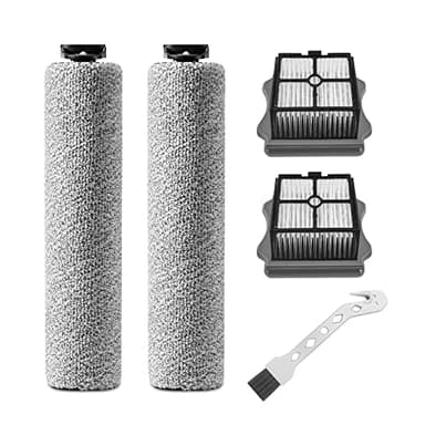 Fixbetter Spazzole a Rullo e Filtro per Tineco iFloor 3/Floor ONE S3 Parti di Ricambio per Aspirapolvere Senza Fili (2 Spazzole a Rullo + 2 Filtri HEPA + 1 Spazzola di Pulizia)