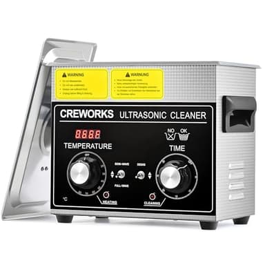 CREWORKS 3L Pulitore Ultrasuoni con Riscaldatore e Timer 120W Vasca Ultrasuoni con Modalità Degas e Delicata in Acciaio Inossidabile Pulizia Ultrasuoni per Casa Laboratorio Gioielli Occhiali Orologi
