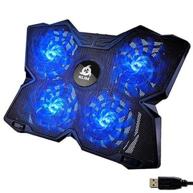 KLIM Wind - Base di raffreddamento PC Portatile + "Più di 500 000 unità vendute" + Nuova 2024 + Il più potente Supporto PC portatile + Azione Rapida 1200 RPM + Gaming laptop PS5 et PS4 stand + Blu