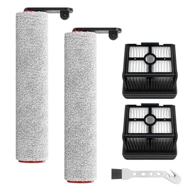 Fixbetter Rullo Spazzola di Ricambio e Filtro HEPA per Accessori per Dreame H12 Pro, H12 Dual Aspirapolvere Bagnati e Secchi Senza Fili, 2 Rulli Spazzola + 2 Filtri HEPA