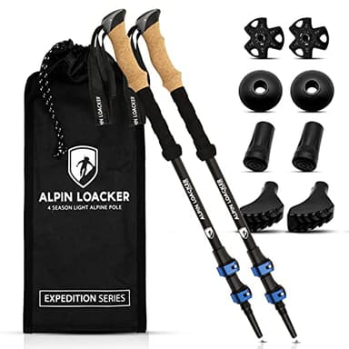 Alpin Loacker Bastoni da Trekking Telescopici Alluminio per Nordic Walking, Montagna, Sci Alpinismo e Neve, per Donna e Uomo, Blu