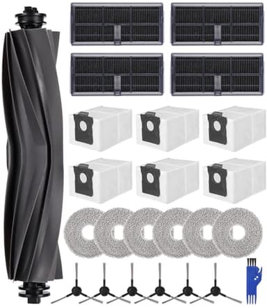 Kit di Accessori Ricambi per L10s Pro Ultra Heat/ L10s Ultra Gen 2 / X30 Ultra / X40 Ultra/Mova E30 Ultra,1 Spazzola Principale, 6 Sacchetti di Polvere, 6 Panni, 4 Filtri, 6 Spazzole laterali