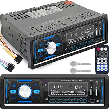 Retoo Autoradio Bluetooth vivavoce, 2DIN Autoradio con Vivavoce Telecomando Radio FM, MP3 Telecomando WMA FM, due porte USB, suono stereo FM, chiamate in vivavoce, telecomando, display LCD