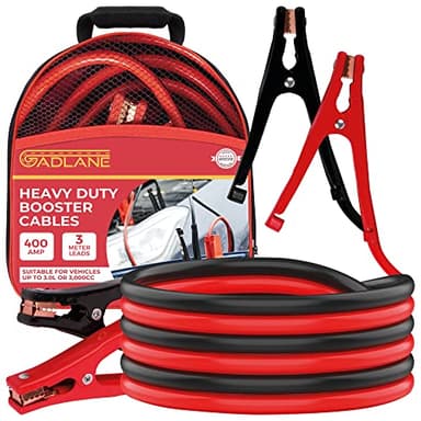 GADLANE Cavi Avviamento Auto 3M 400Amp Cavi Batteria Auto Morsetti con Codice Colore per Auto A Benzina Diesel, Furgone, Camion