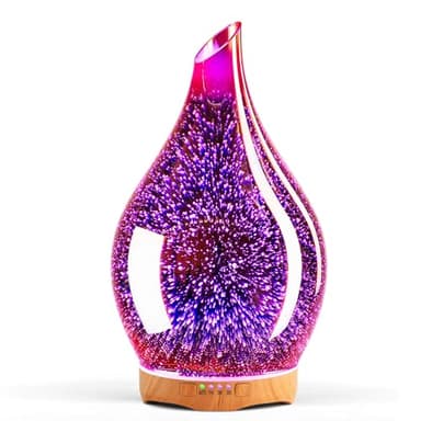 Porseme umidificatore diffusore di aromi da 280ml, umidificatore a ultrasuoni 3D soffiato a mano, LED silenziosi a 7 colori che cambiano, nebbia fredda,con timer, decorazione umidificatore per la casa