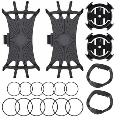 HTTYHT 2 Pezzi Supporto Manubrio Bici da Corsa per Garmin Telefono Silicone Compatibile con i-Phone/S-amsung G-alaxy/Garmin Edge 530 540 520 510 500 130 840 830 820 1000 1030 1040 Plus Explore 2