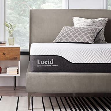 LUCID Materasso Hybrid, Alto 25cm – Memory foam & molle insacchettate – Con carbone di bambù e aloe vera – Traspirante – Rigidità media – Matrimoniale 160x190 cm