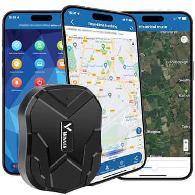 Winnes GPS Tracker per Auto Localizzatore GPS 5000mAh Standby lungo Impermeabile Magnetico Anti-Furto App Gratuita Senzo Abbonamento con Geo-fence Alarm Portatile GPS per Auto Moto Camion TK905