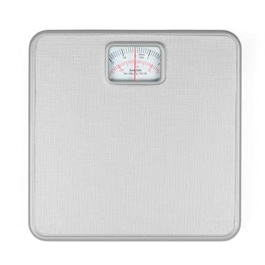 Salter 433 SVDR - Bilancia meccanica da bagno, tappetino antiscivolo, quadrante girevole di facile lettura, spaziosa, ampia superficie piedi, capacità max 120 kg, no batterie, color argento