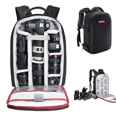 Zaino per Fotocamera Professionale Beschoi Zaino Macchina Fotografica Borsa Foto Impermeabile Porta Reflex Laptop Canon Nikon Treppiede Accessori, Taglia L