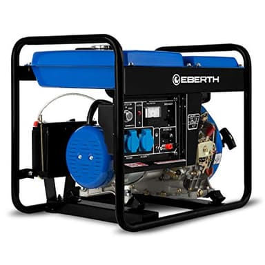 EBERTH 3000 Watt Generatore di Corrente Diesel Portatile, Gruppo Elettrogeno con Motore Diesel 5,7 CV e Avviamento Elettrico, 4T, 2X 230V, 1x 12V Regolatore di Volt Automatico AVR, Protezione Olio