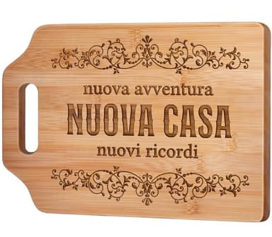 Regalo Casa Nuova, Regali per Casa Nuova, Tagliere in Bambù Inciso, Regalo i Nuovi Proprietari Casa, Idee Regalo Casa Nuova per Amici, Familiari, Clienti - Nuova Casa Nuova Avventura Nuovi Ricordi