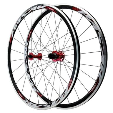 LPYDWZ Ruote Bici da Corsa Lega di Alluminio 700C, Ruote for Bici Rosse con Freno a V Doppia Parete 4 Cuscinetti Sigillati Cerchio da 30MM for Volano da 7-12 velocità 1720G