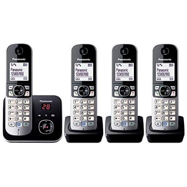 Panasonic KX-TG6824GB - Telefono cordless DECT, schermo da 4,6 cm (1,8 pollici), con segreteria telefonica, colore: Nero (importato da Germania)
