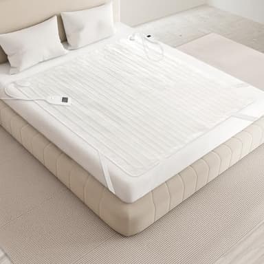 Sottocoperta Termica 2 Comandi 140x160 cm, Poliestere, Ampia Coperta Elettrica con 5 Livelli di Temperatura e Sistema di Sicurezza, Protezione Surriscaldamento, Lavabile