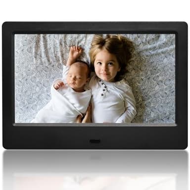 Amaboo Cornice Digitale da 7 Pollici con Telecomando, Cornice Elettronica con Schermo IPS, Supporto Scheda USB/SD, Non Touch Screen Schermo, Regali per Mamma e Papà