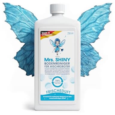 Mrs. SHINY - Detersivo robot lavapavimenti con fragranza fresca - pulizia senza striature e asciugatura rapida - Detersivo per lavapavimenti - Compatibile con vari Detergente lavapavimenti - 750ml