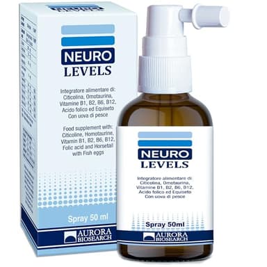 Neuro Levels® Integratore Completo per Memoria, Attenzione, Burnout, Stress Stop, 50 ml Spray orale con Stamisoma