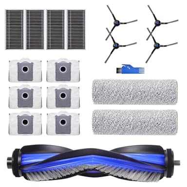 VIEWALL Accessori per ECOVACS DEEBOT X8 PRO Omni /X8 Omni Aspirapolvere,1 Spazzola Principale,2 Rotoli di Salviettine Laterali,4 Filtri HEPA,6 Sacchetti per Polvere,1 Strumento di Pulizia