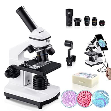 BEBANG 100X-2000X Microscopio per Bambini Adulti, Microscopio professionale biologico per studenti scolastici laboratorio
